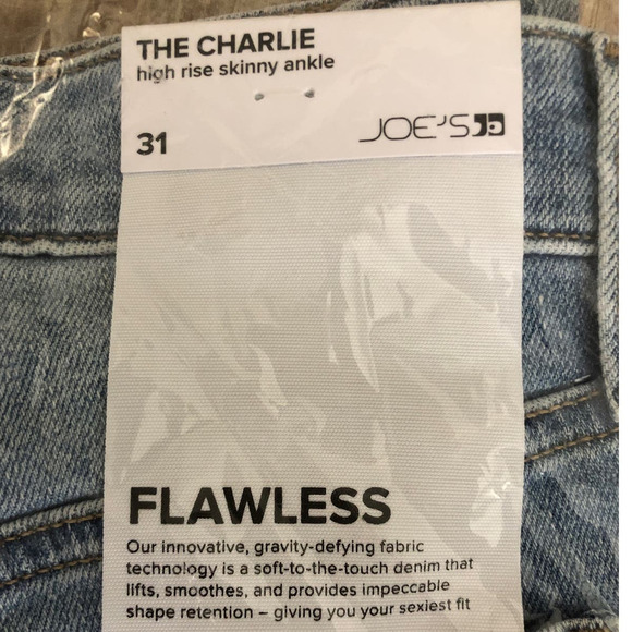 Joe's Jeans The Charlie Jeans High Rise Skinny Distressed Wall Flower NWT Sz 31 - Picture 4 of 7